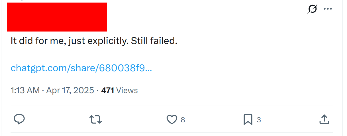 Twitter post with a shared chat